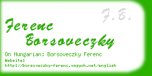 ferenc borsoveczky business card